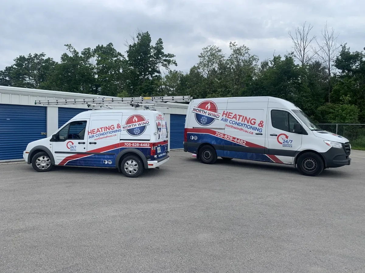 NorthWind Heating and Cooling service vehicles ready for HVAC and AC repair across the Greater Toronto Area
