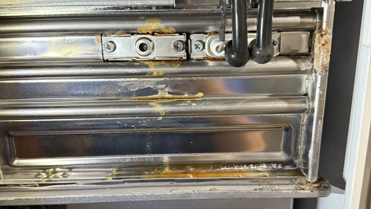 Energy guide efficiency label showing SEER2 rating on a new central air conditioner unit in Toronto GTA