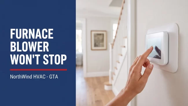 Furnace blower keeps running, hand adjusting a wall thermostat, NorthWind HVAC GTA