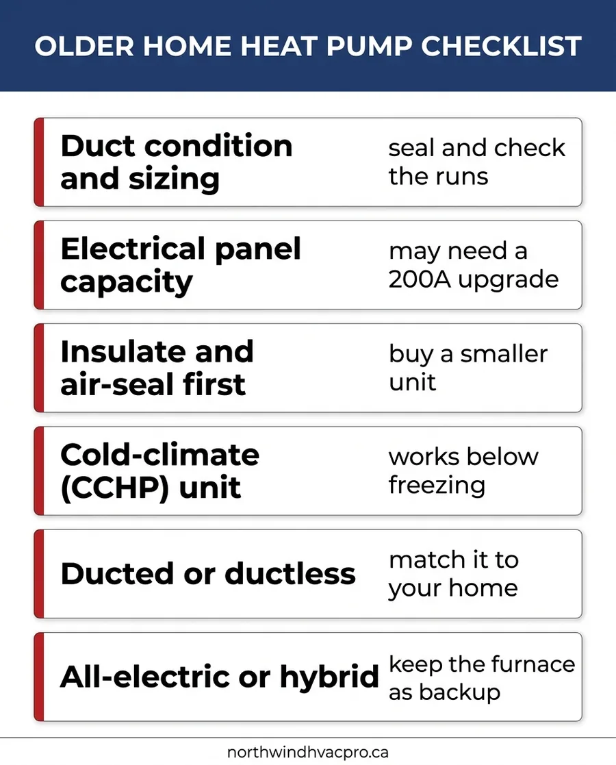older home heat pump checklist